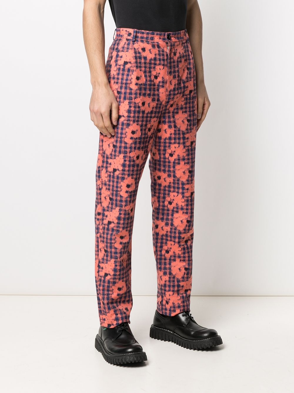 floral-print slim-cut trousers - 3