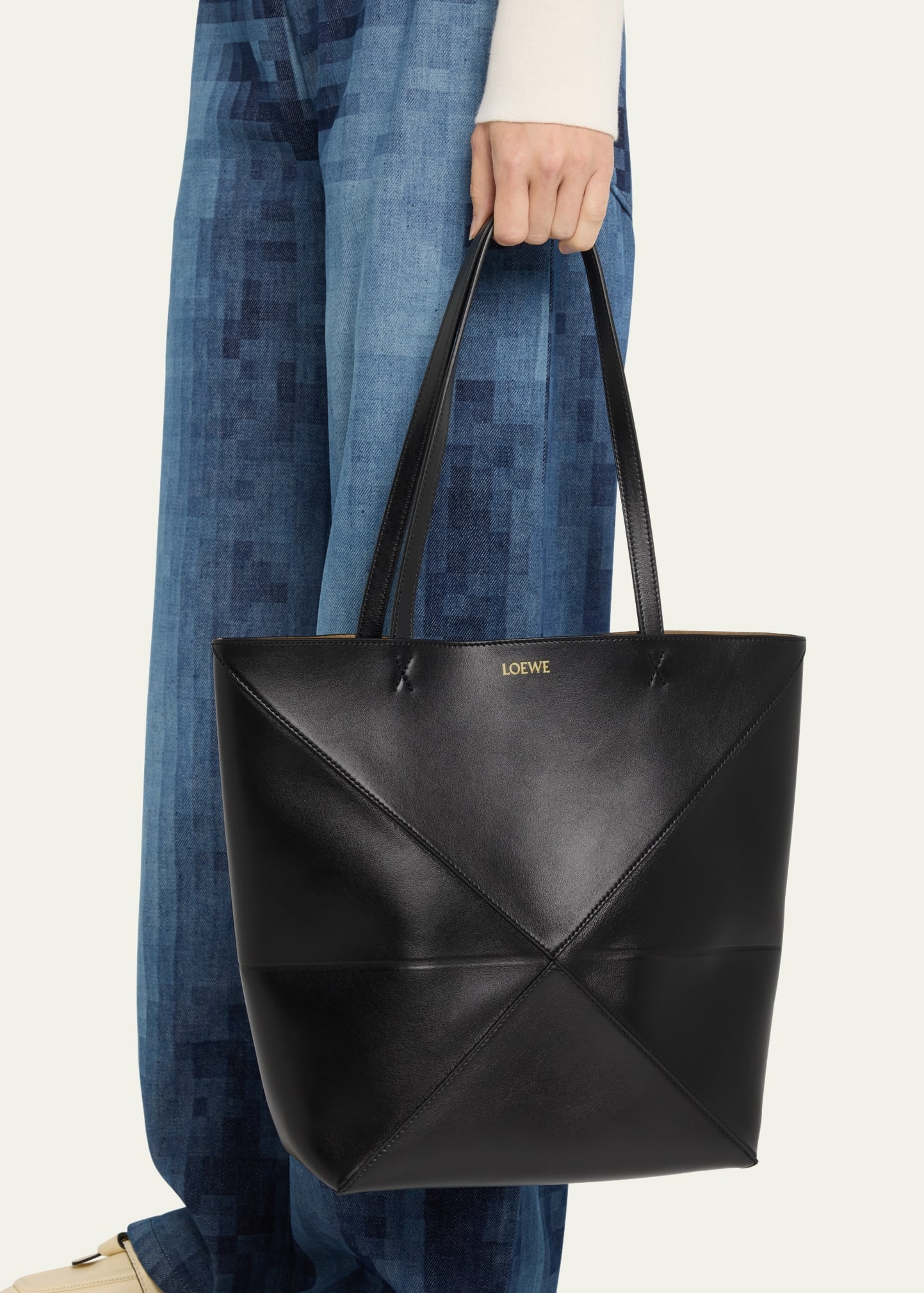 Puzzle Leather Tote Bag - 2