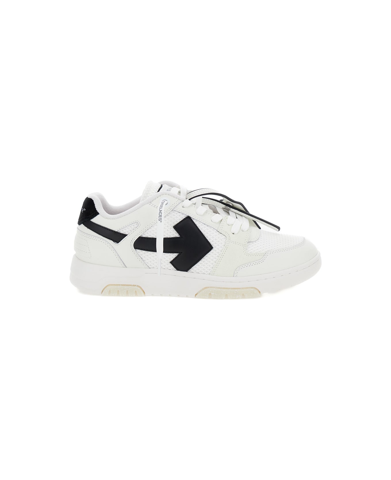 'out Of Office' White Low Top Sneakers In Leather Man - 1