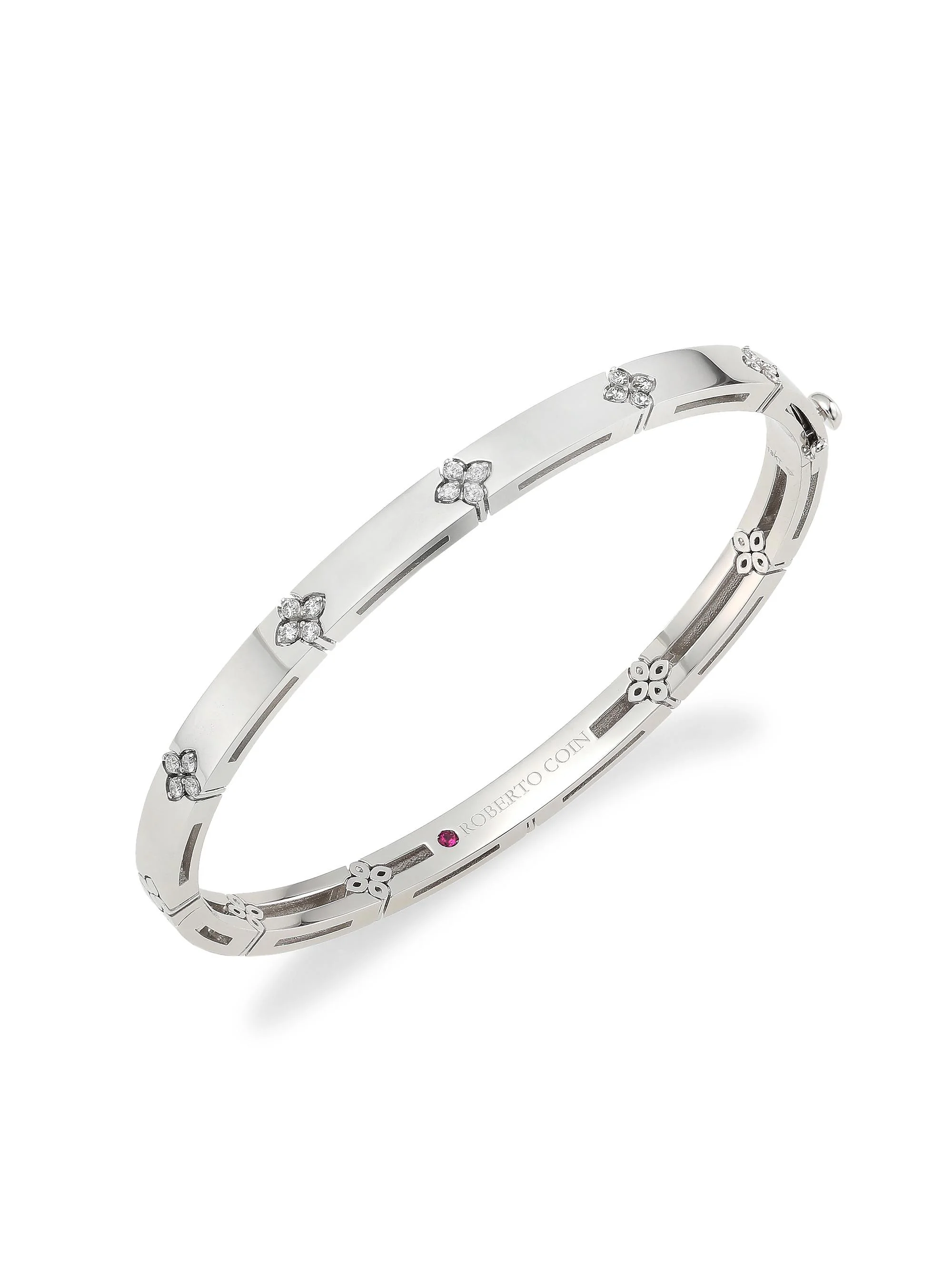 Women's Love In Verona 18K White Gold & 0.15 TCW Diamond Bangle Bracelet - White Gold - 1
