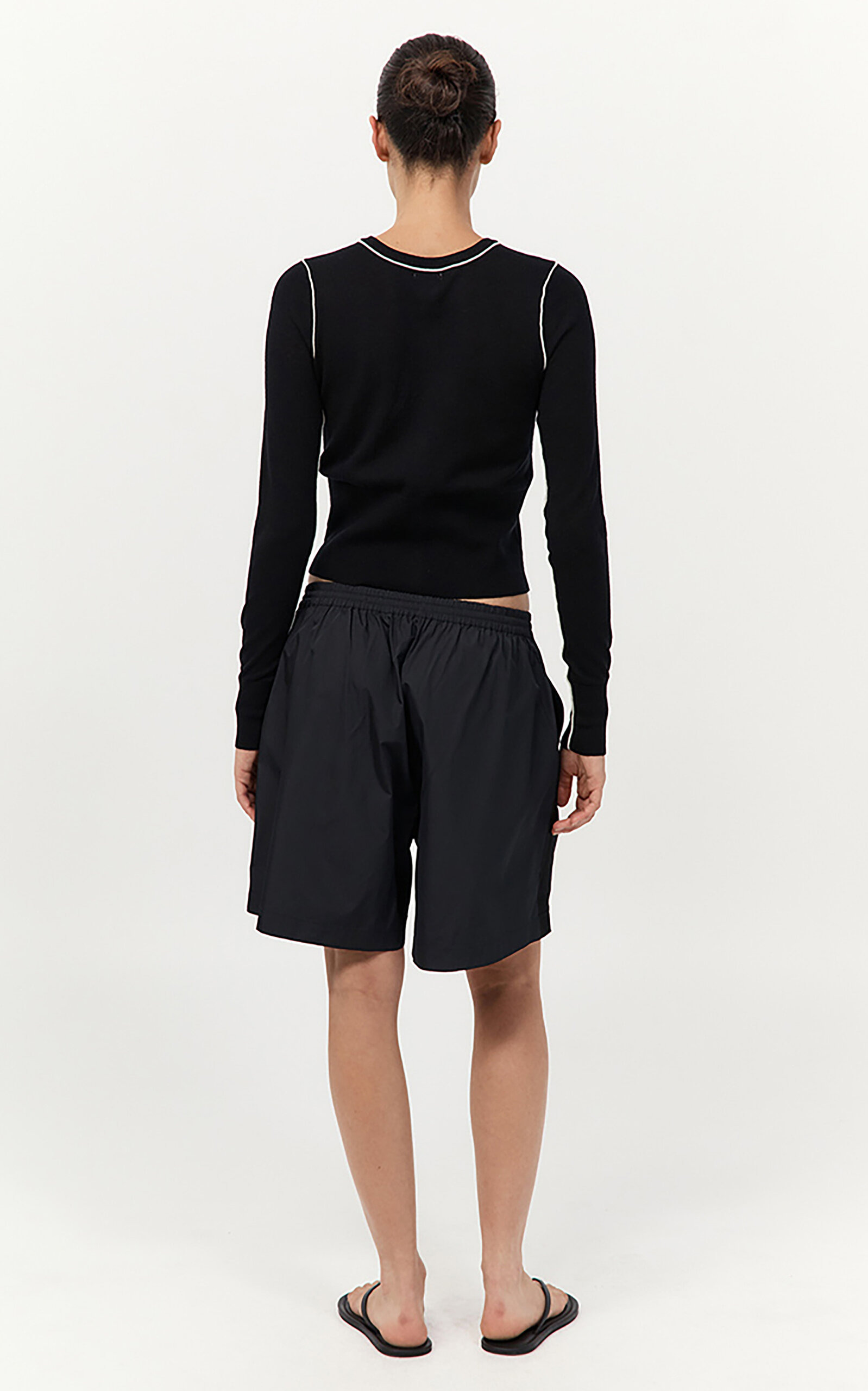 Relaxed Paper Taffeta Shorts black - 7
