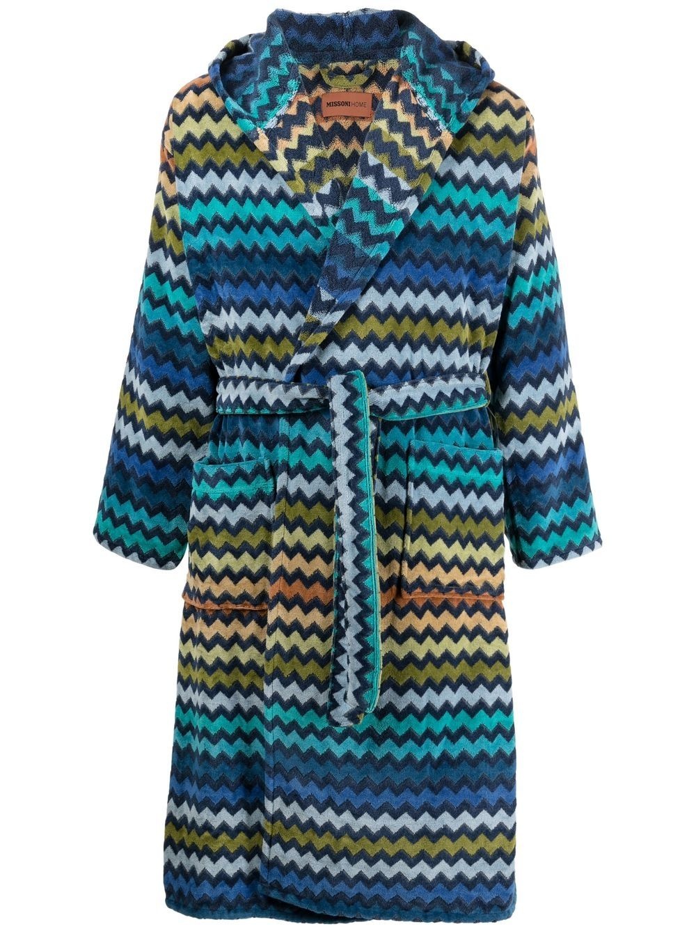 Warner zigzag-pattern bathrobe - 1