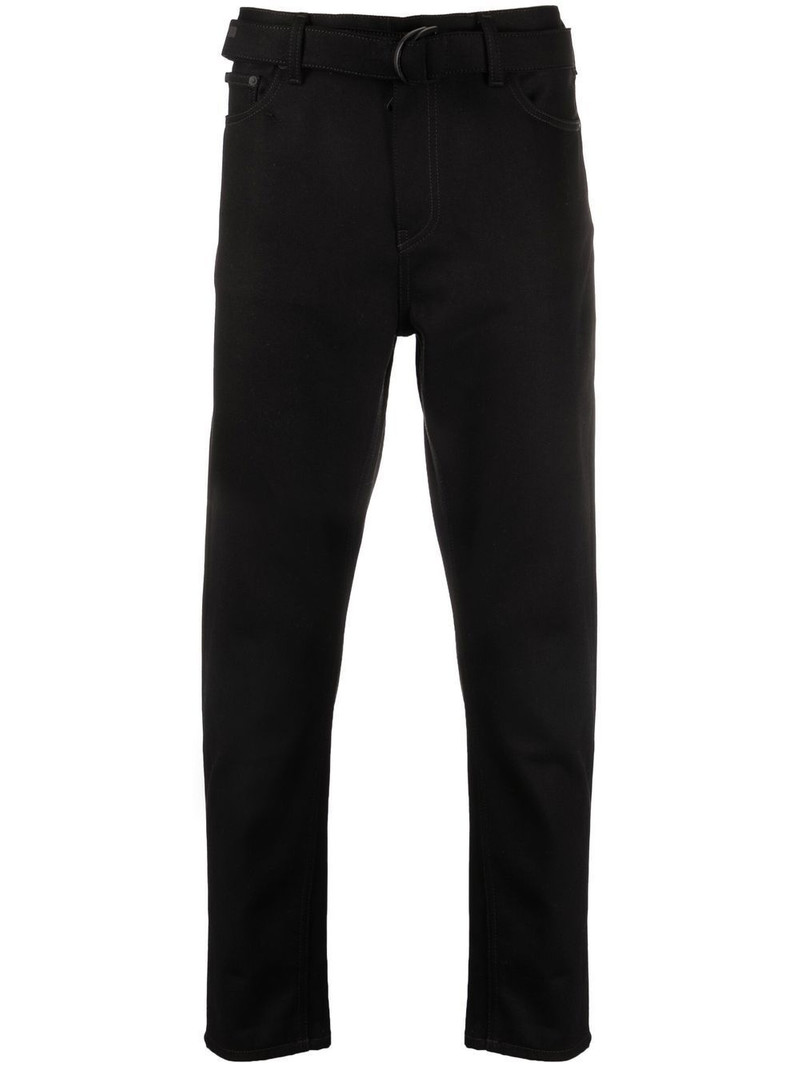Indust belted slim-fit jeans 1