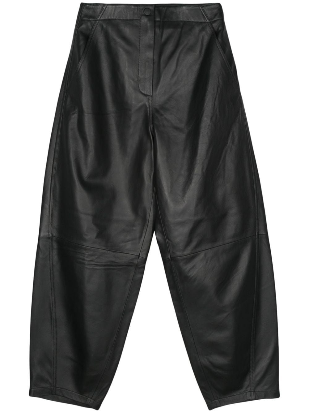 leather tapered trousers - 1