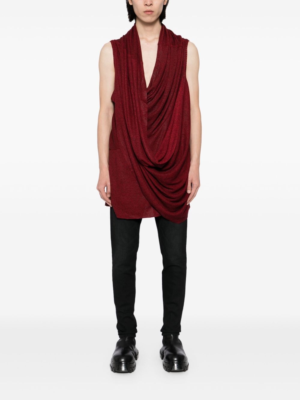 coated venus shawl jumper - 2