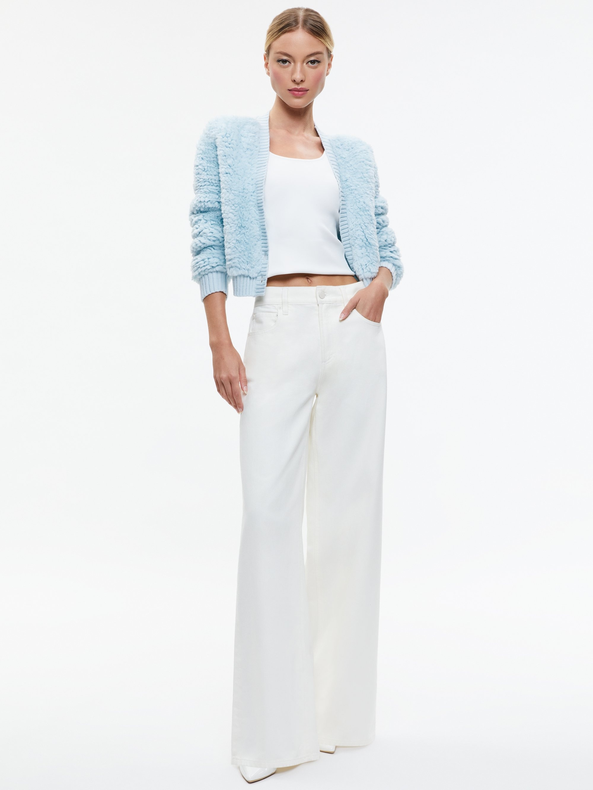 CASILDA FAUX FUR CROPPED CARDIGAN - 4