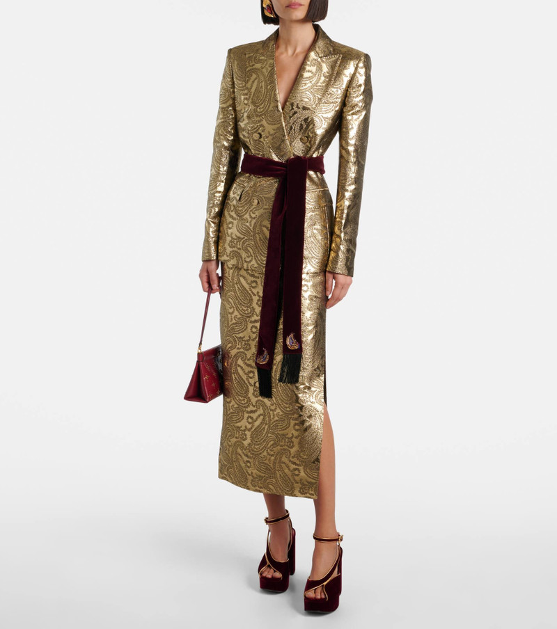 Etro Paisley brocade midi skirt outlook