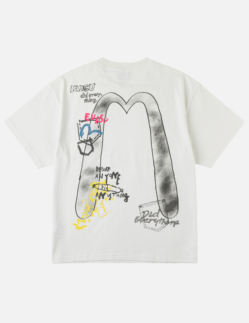 Hand-drawn Daicock and Multi-pocket Graffiti T-shirt 3