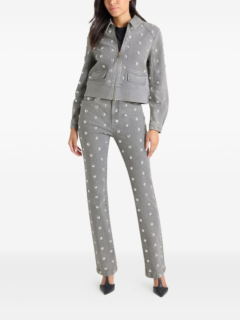 Cinq à Sept Harriet studded denim jacket outlook