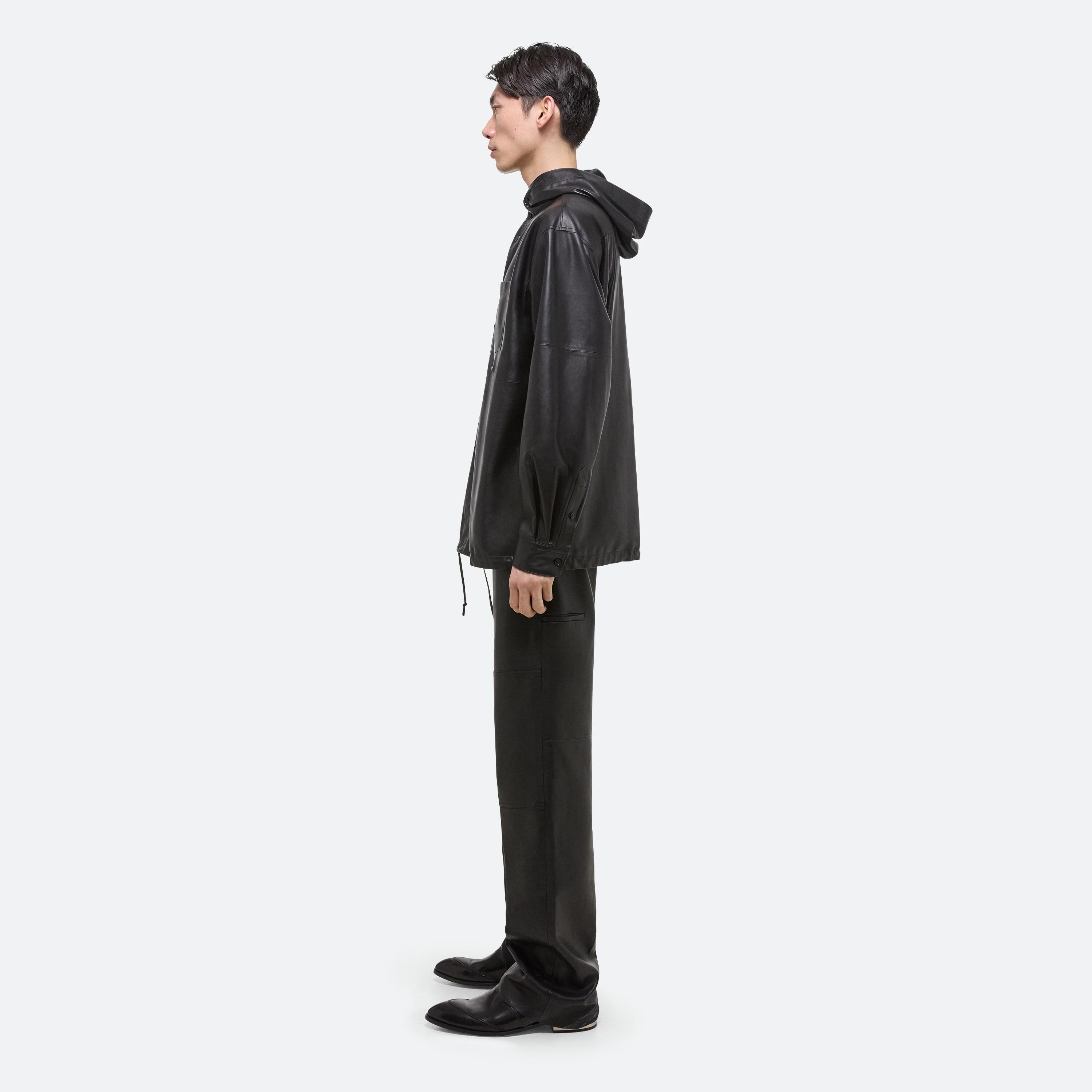 LEATHER HOODIE SHIRT - 4
