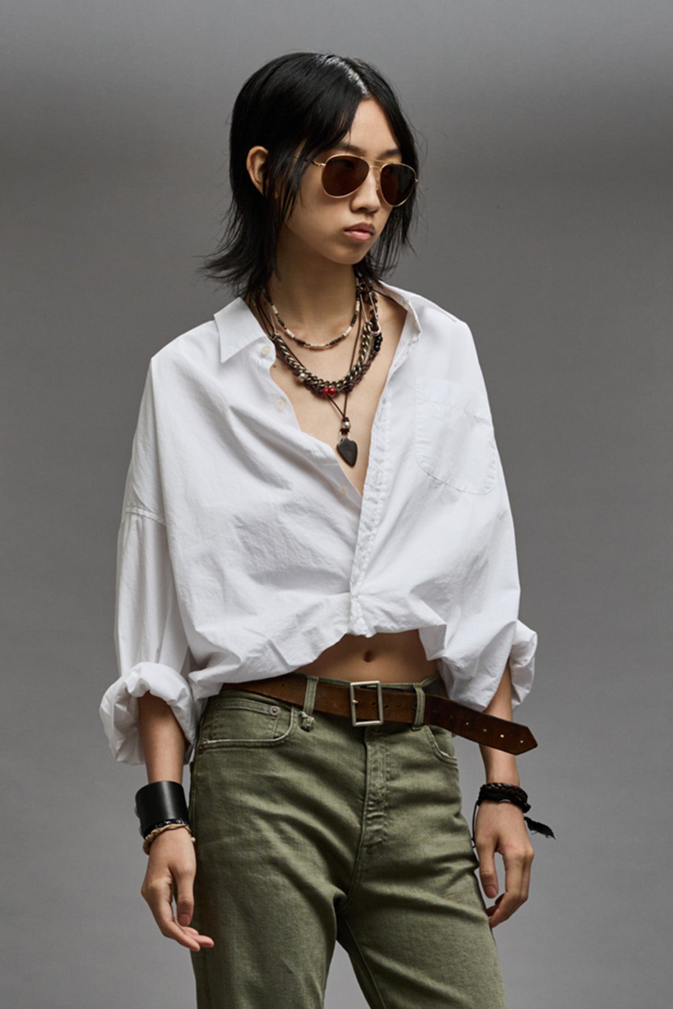 CROSSOVER BUBBLE SHIRT - WHITE - 3