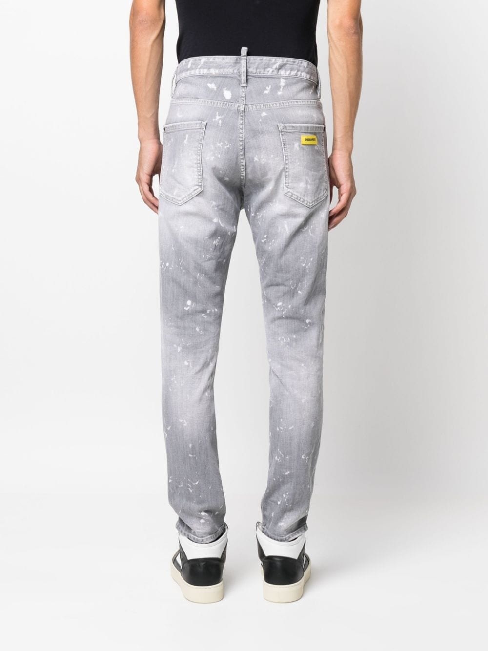 paint-splatter tapered jeans - 4