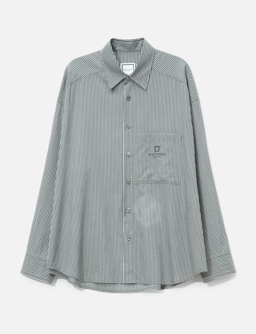 BLACK STRIPE OVER SIZE SHIRT - 1