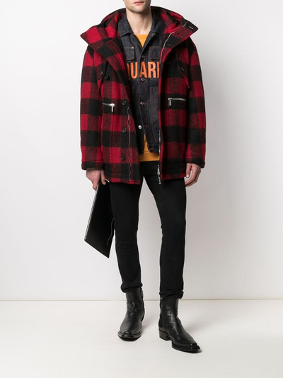 DSQUARED2 checked single-breasted coat outlook