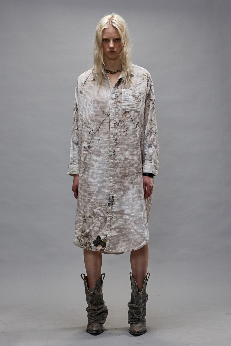 R13 JUMBO SHIRTDRESS - BLEACHED CREAM FLORAL outlook