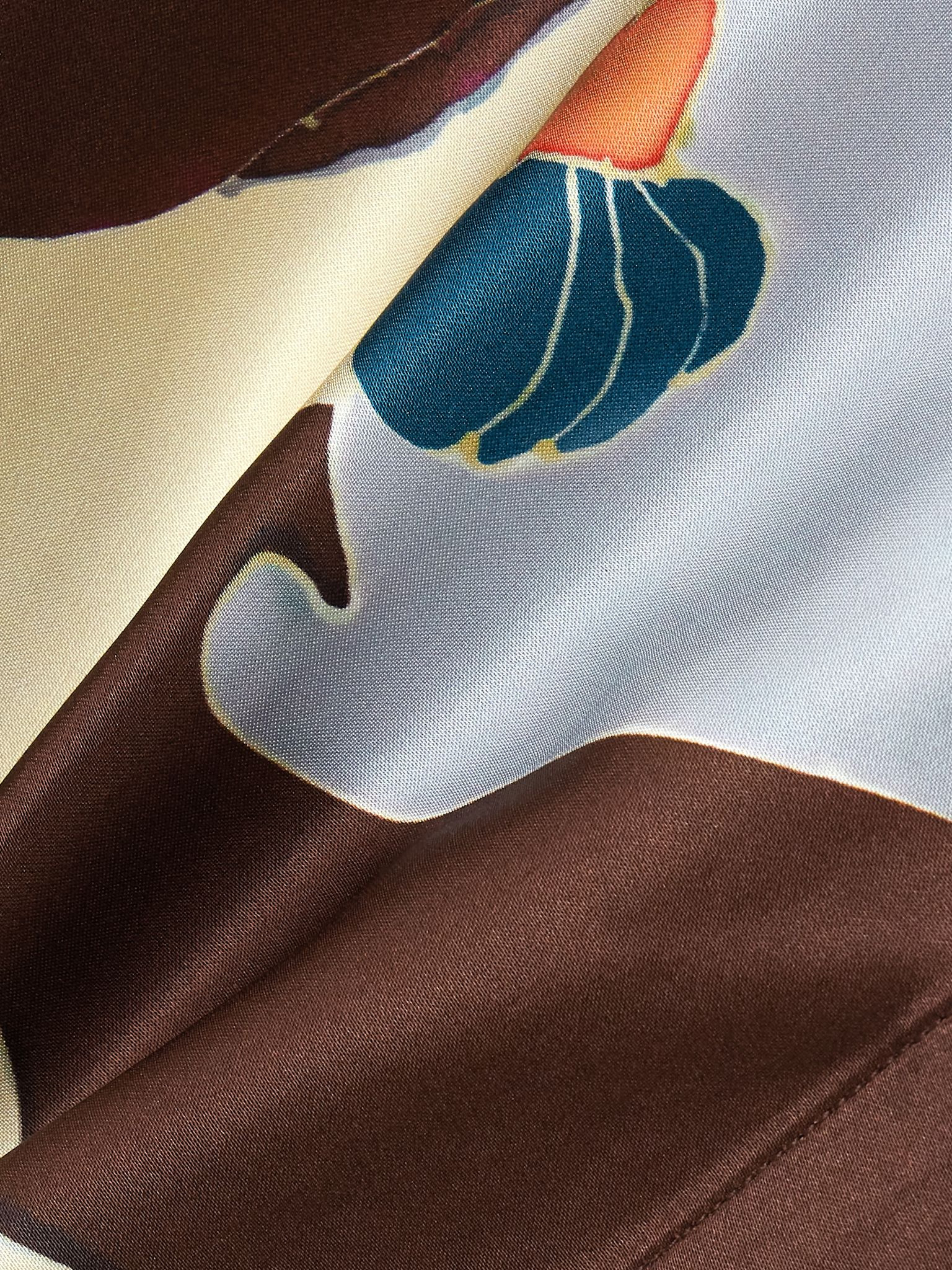 Karys printed satin shirt Chocolate - 4