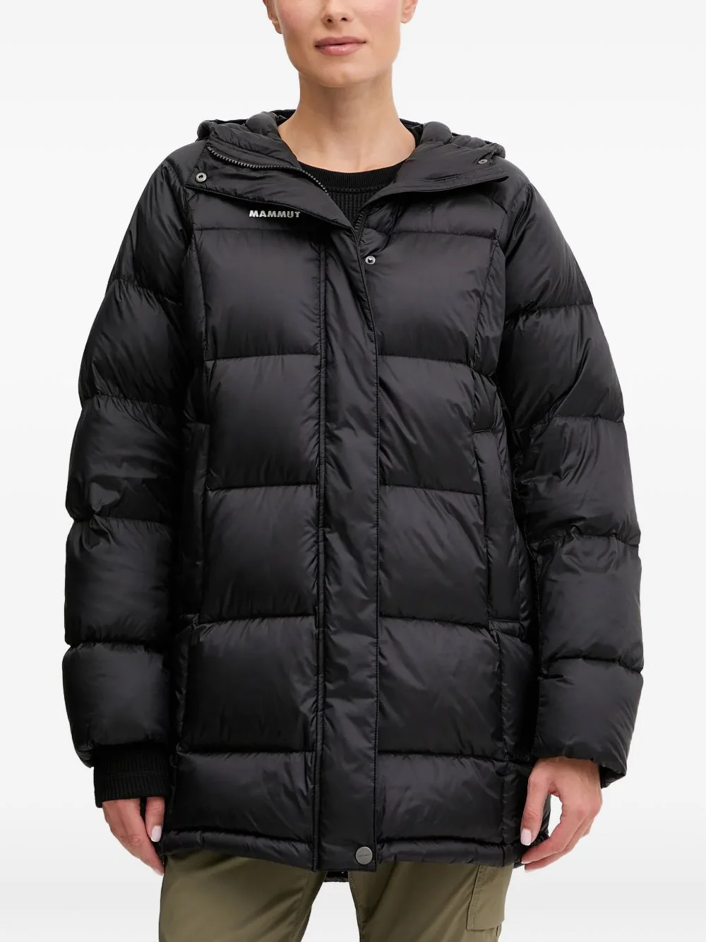 logo-print padded jacket - 1