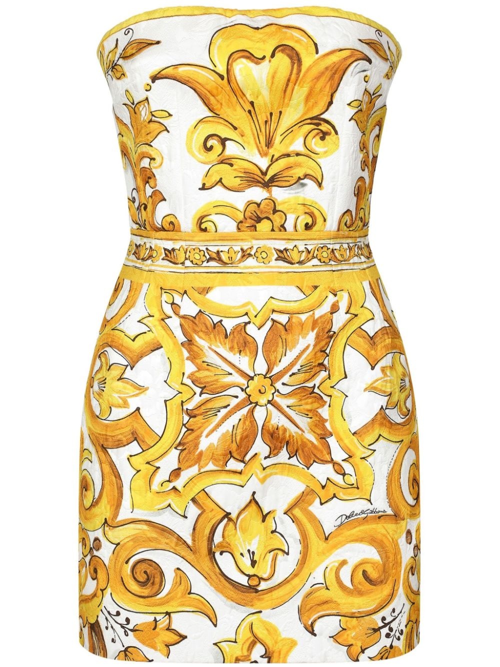 Majolica-print silk minidress - 1