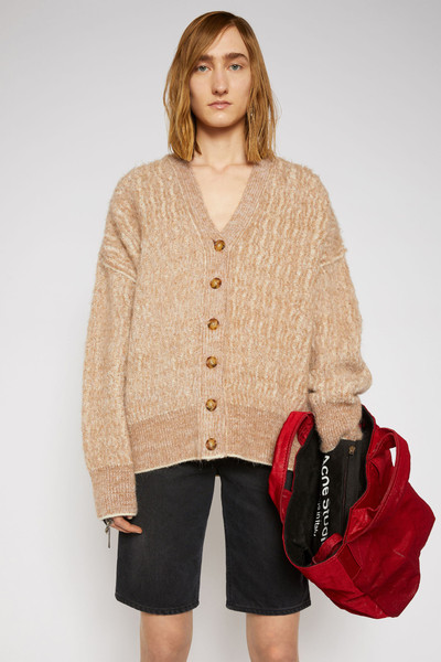 Acne Studios Brushed melange cardigan camel/white outlook