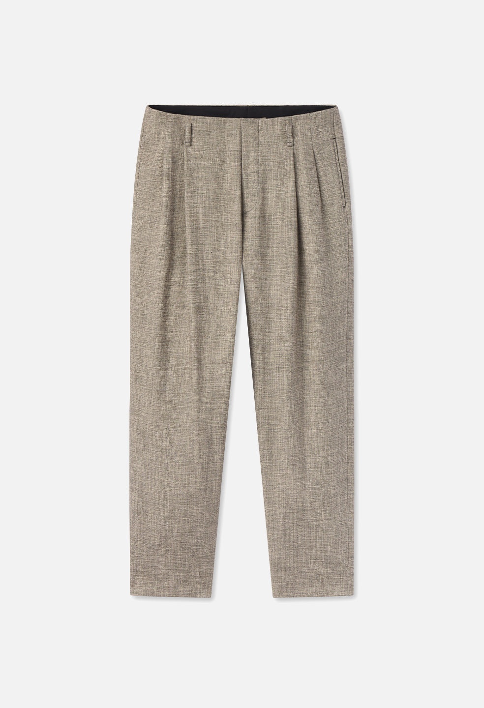 LINEN DOUBLE PLEATED TROUSER - 1
