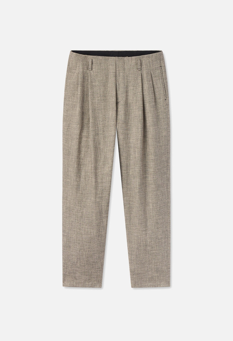 LINEN DOUBLE PLEATED TROUSER 1
