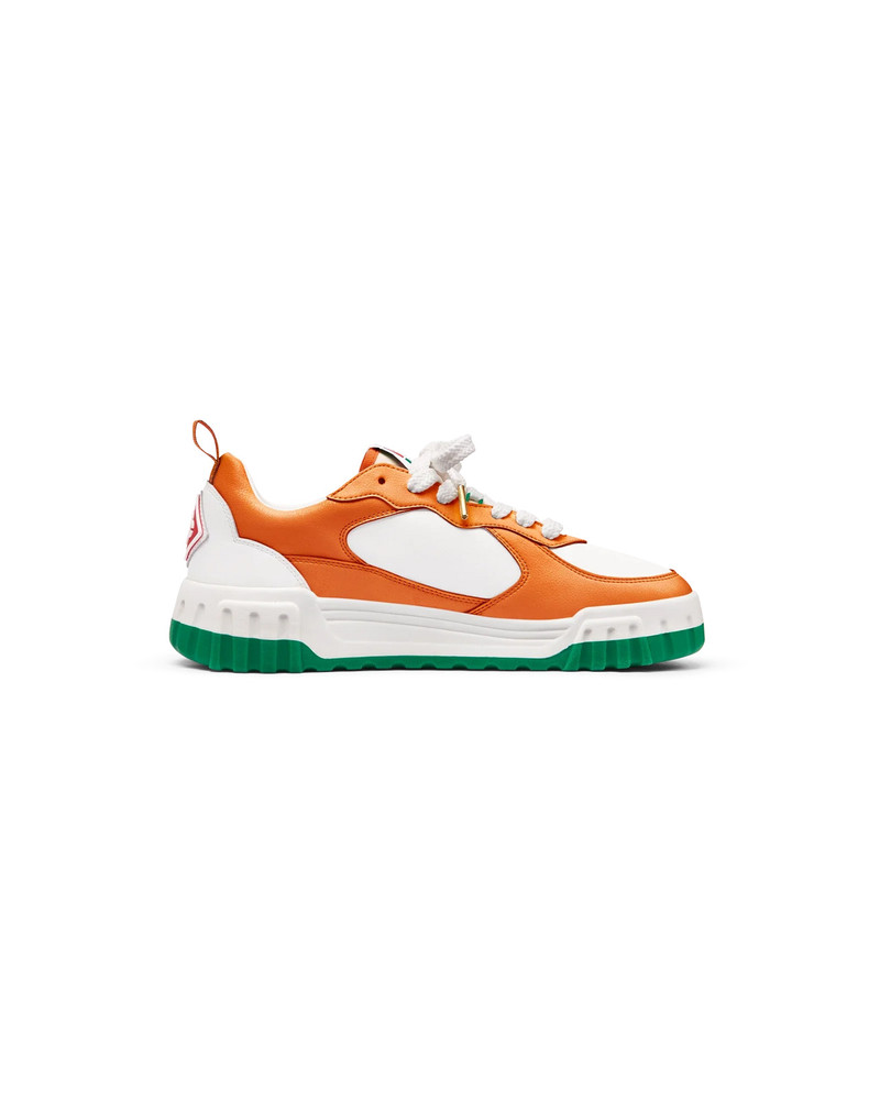 CASABLANCA Womens The Court Orange & White Sneaker outlook