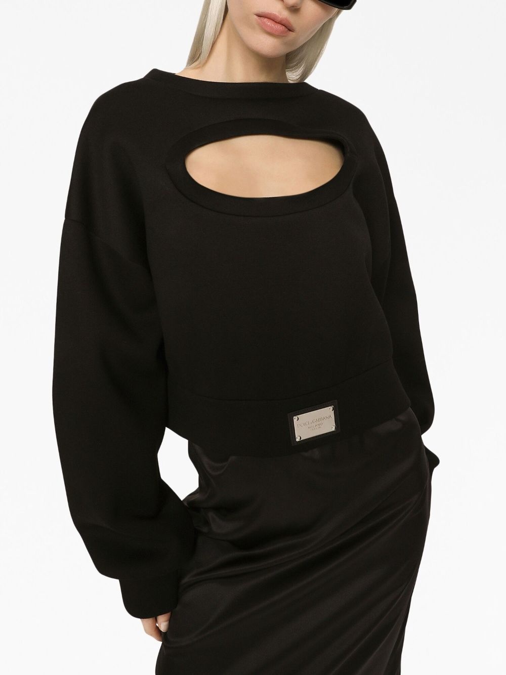 logo-plaque cut-out jumper - 5