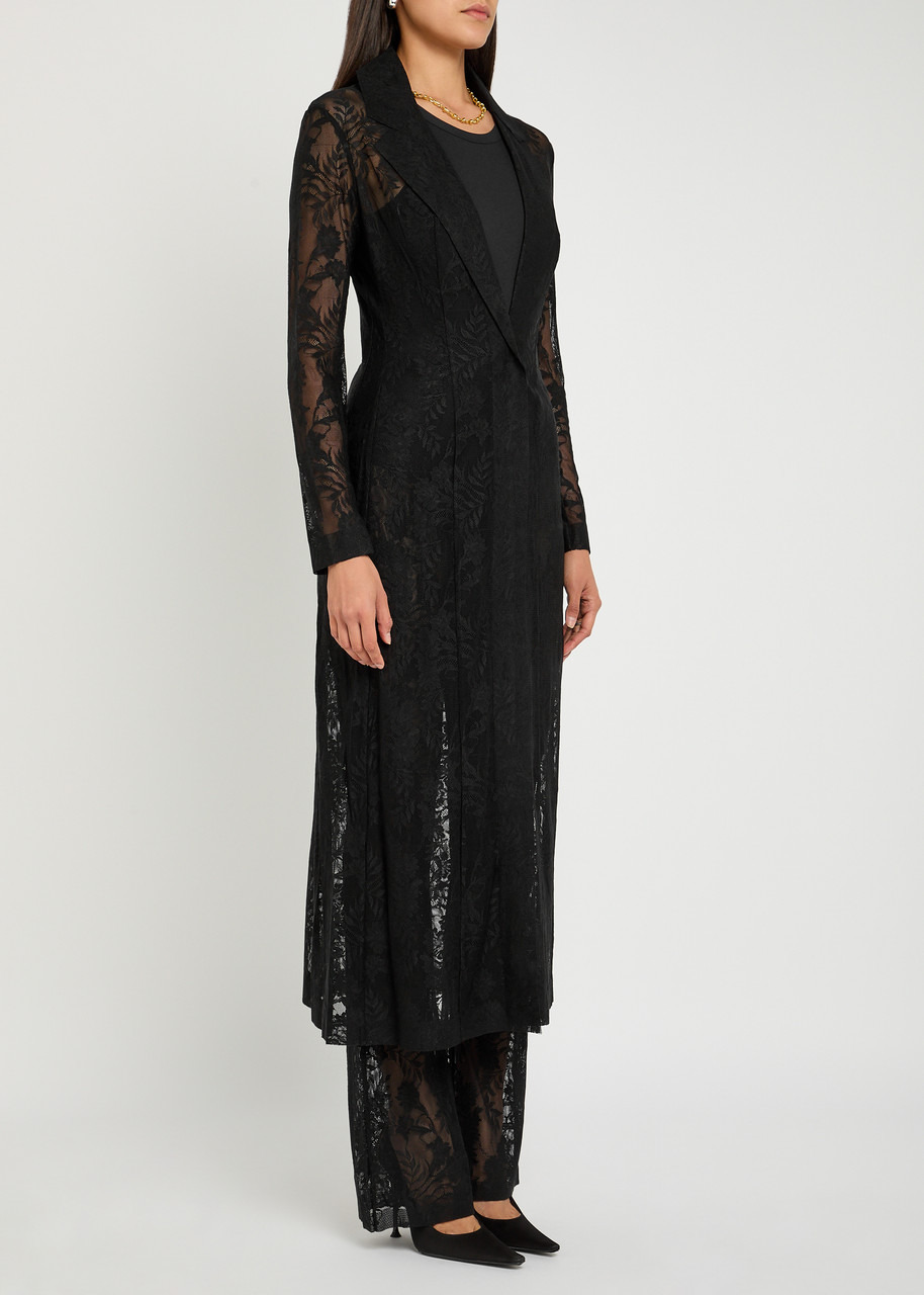 Norma Kamali Floral Guipure Lace Coat - 2