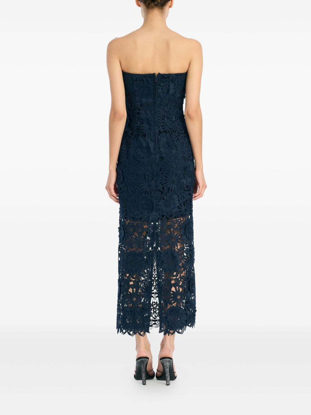 floral-lace midi dress - 3
