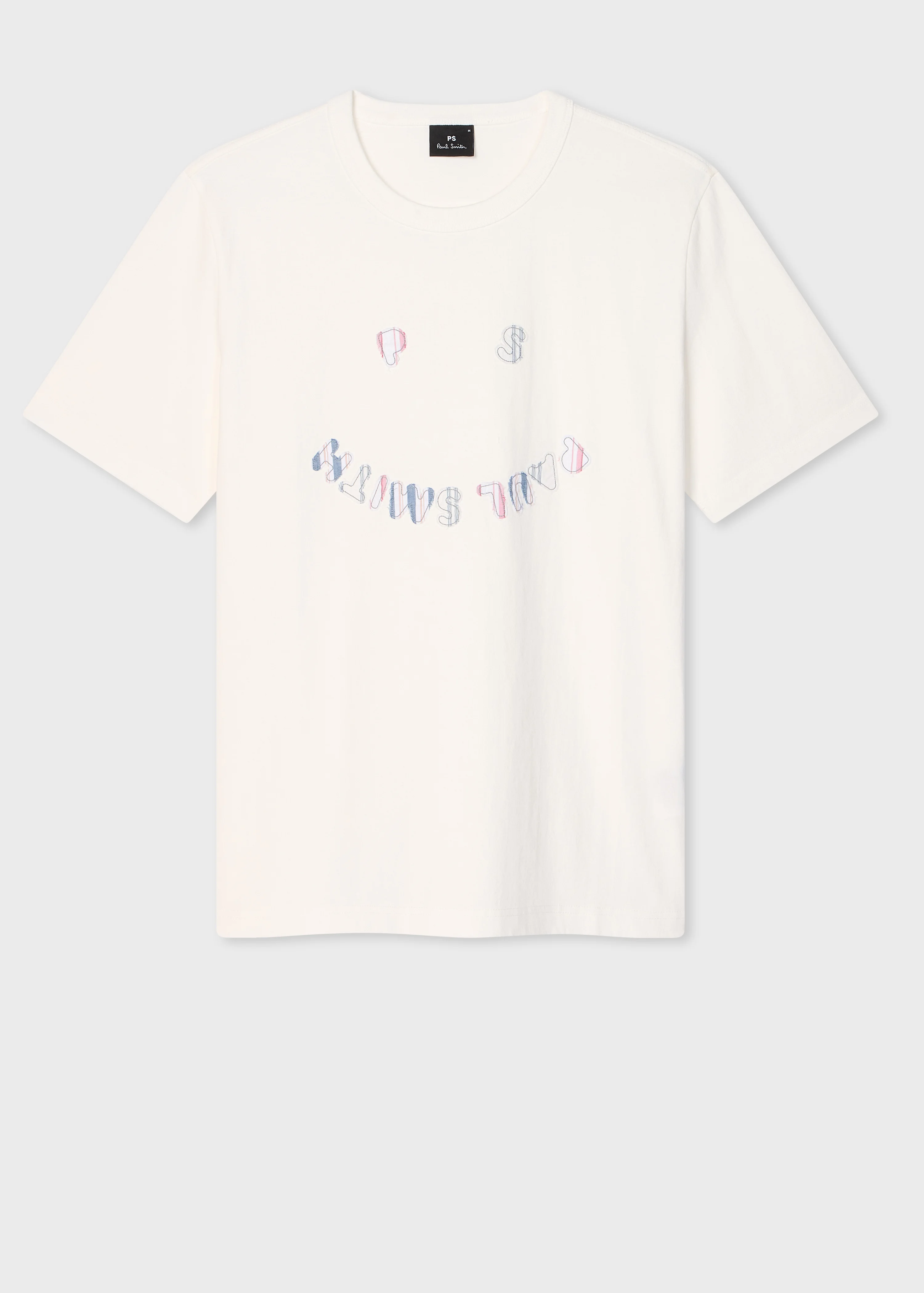 White 'Happy' Applique T-Shirt - 1
