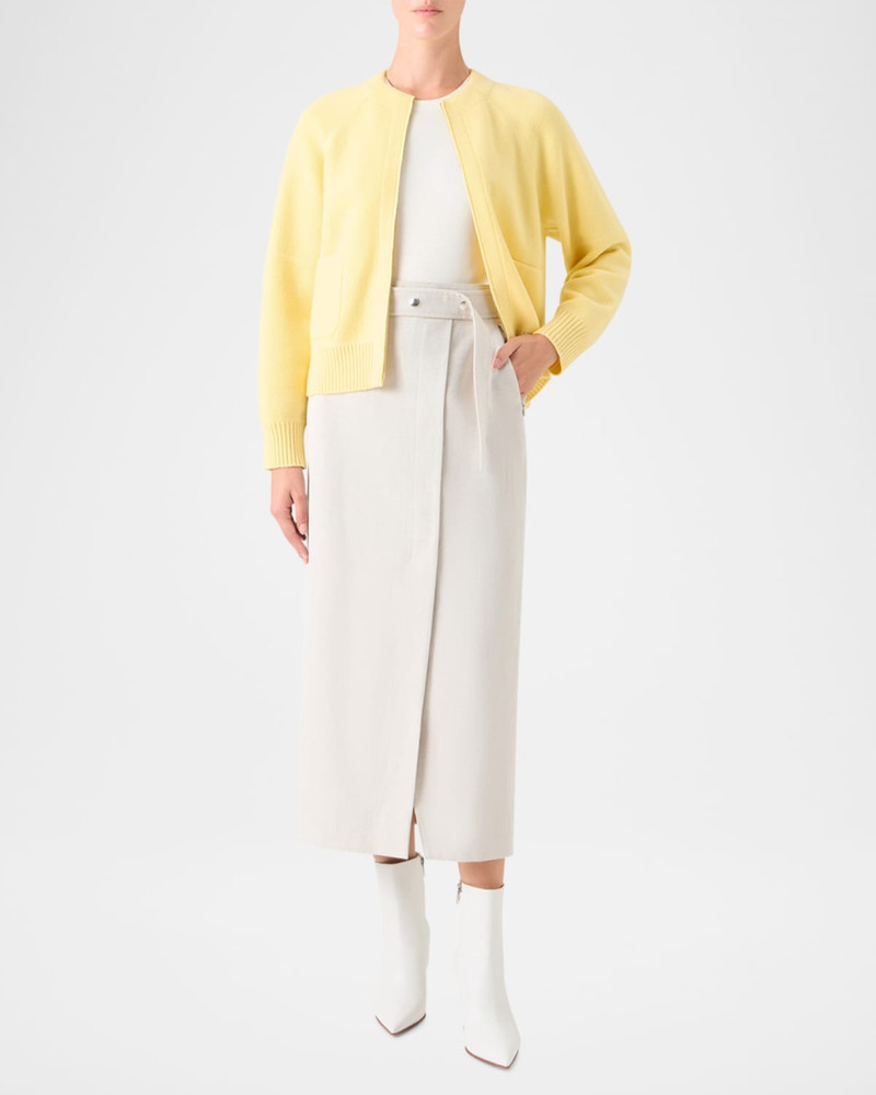 AKRIS Cashmere Pique Knit Zip Cardigan outlook