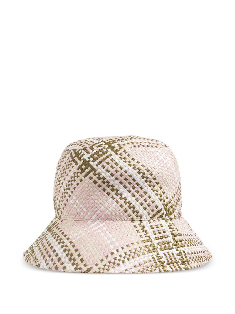 Burberry logo-patch checked bucket hat outlook