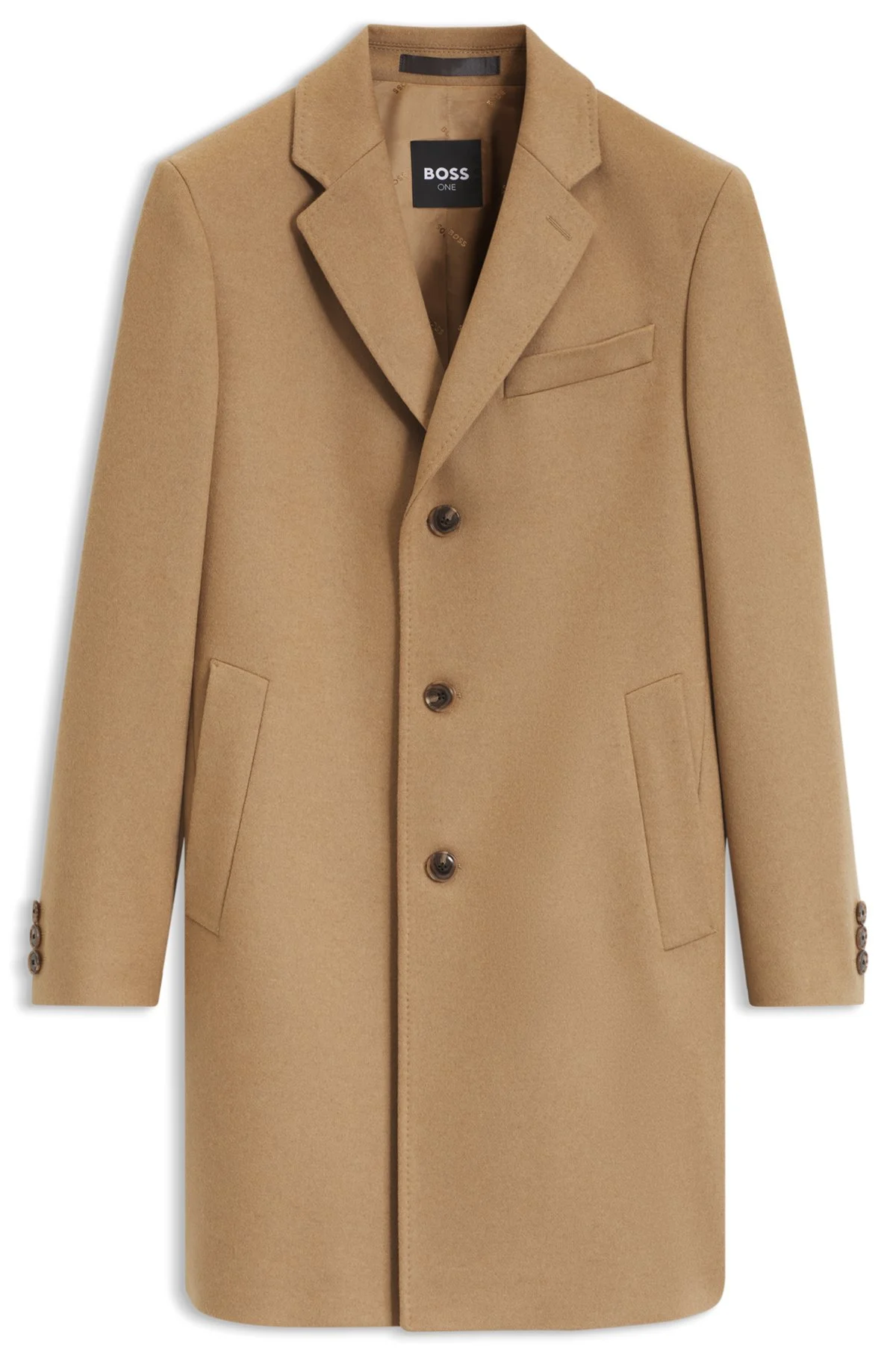 SLIM-FIT FORMAL WOOL COAT WITH CASHMERE - 1