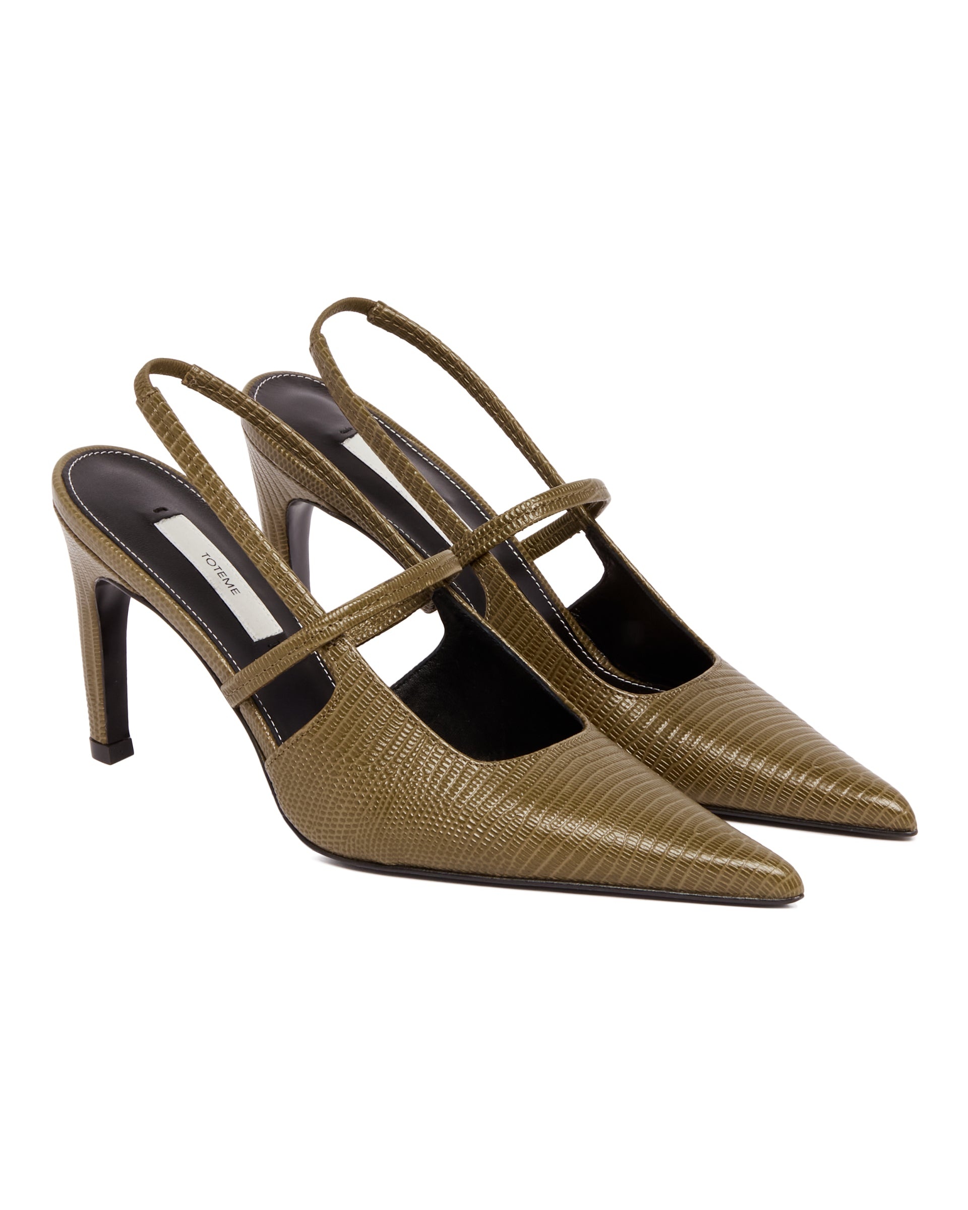Green Leather Slingbacks - 3