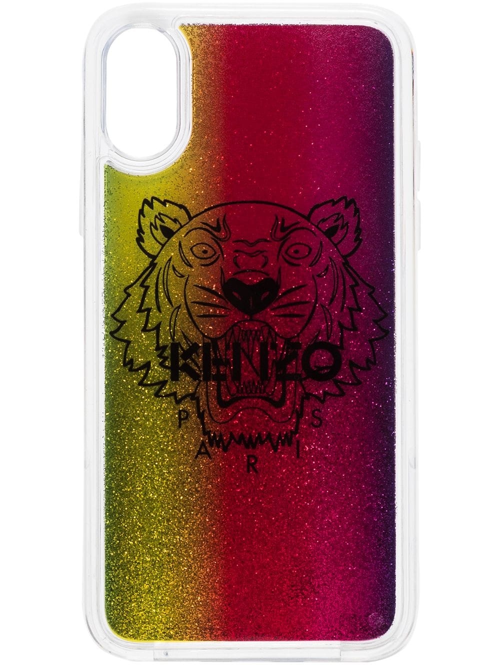 Tiger motif glitter-effect iPhone XS case - 1