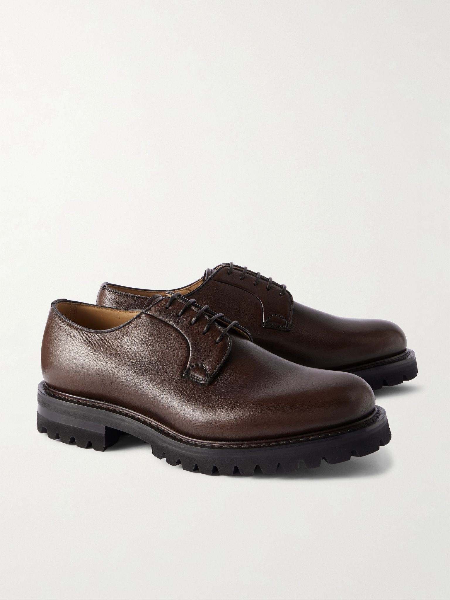 Shannon Full-Grain Leather Derby Shoes Brown - 4