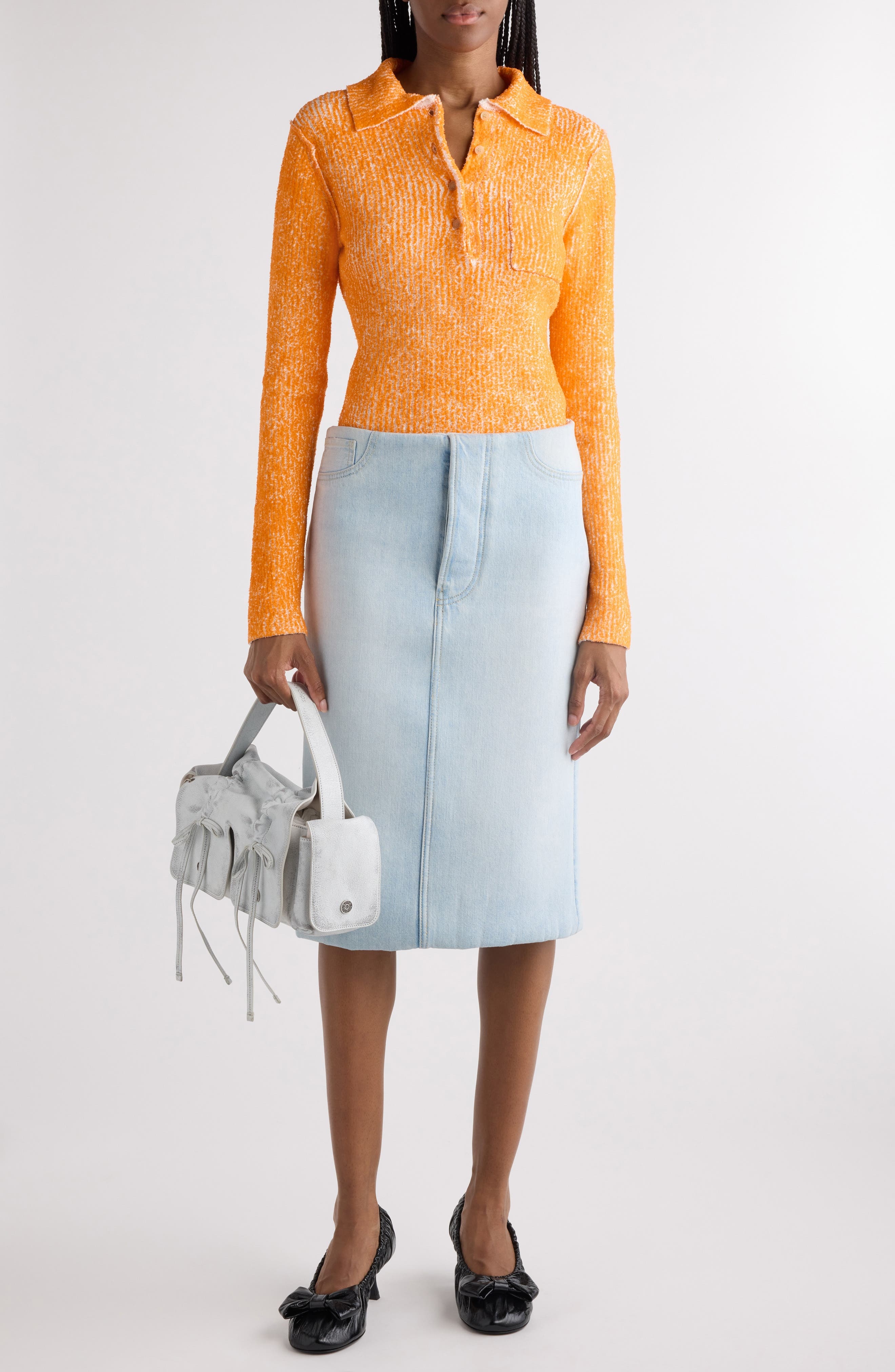 Acne Studios Iriam Padded Denim Skirt in Light Blue at Nordstrom - 2