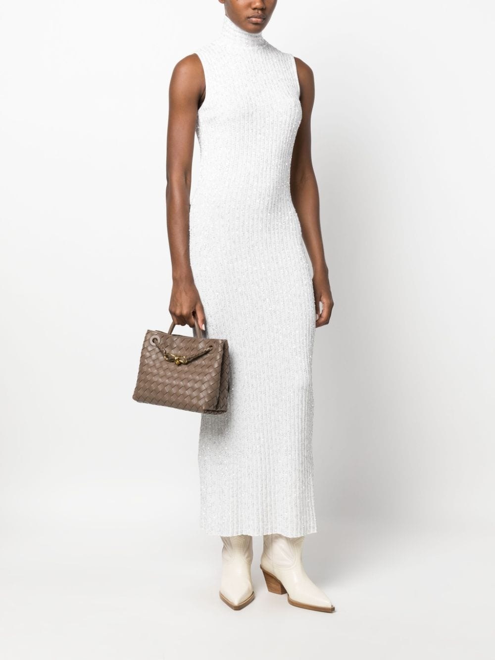 glitter-detailed knit dress - 2