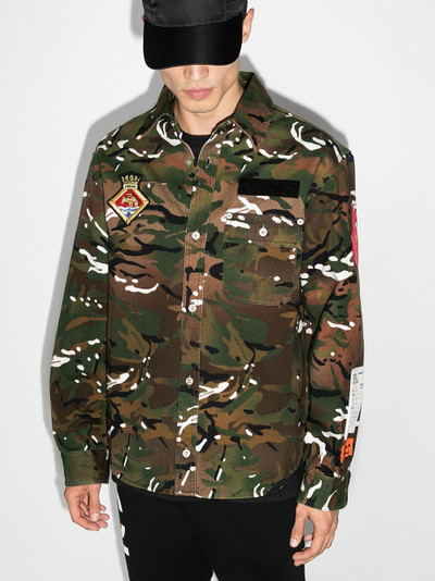 Heron Preston Royal Navy camouflage print shirt outlook