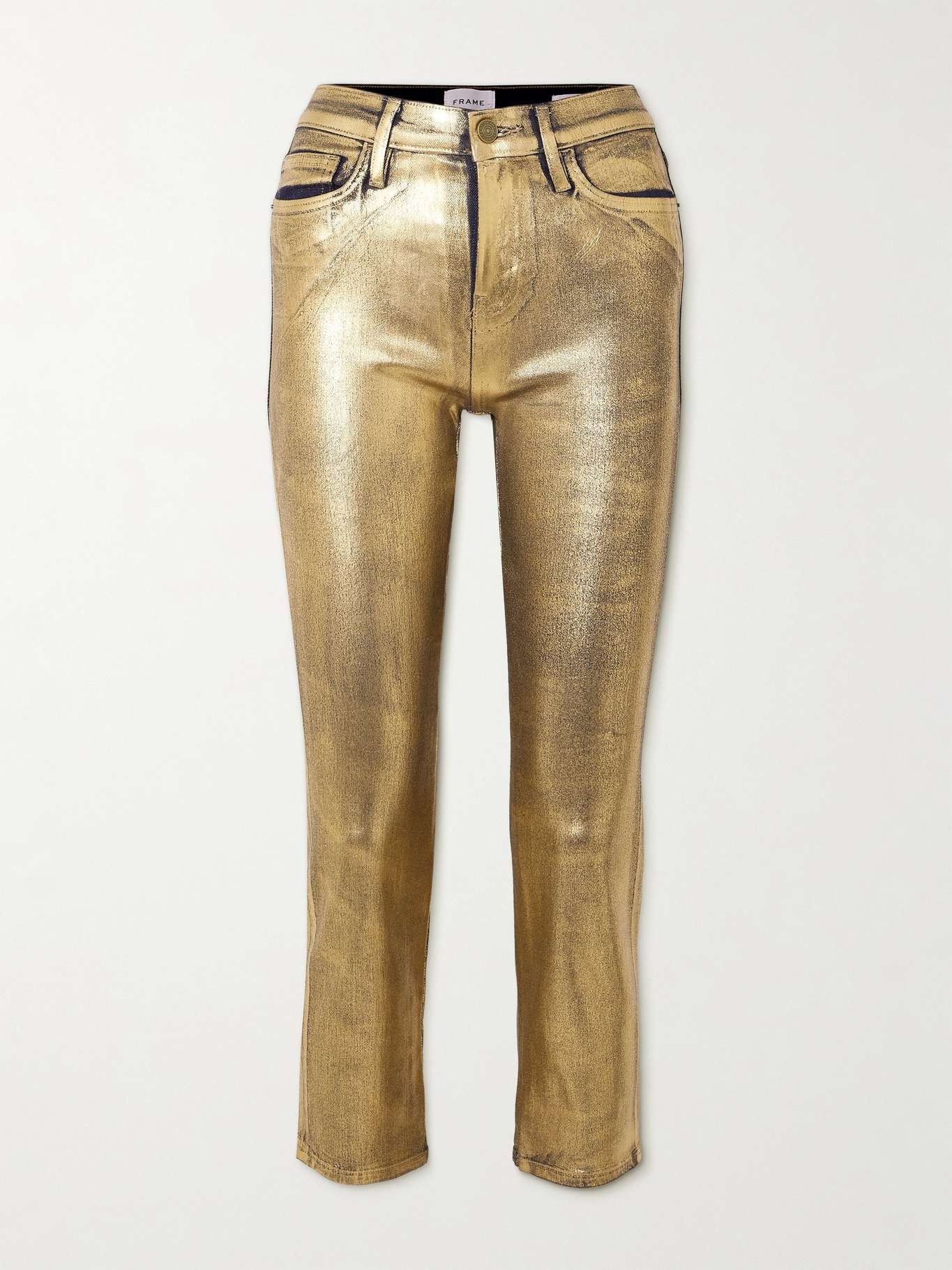 Le High Straight metallic cropped high-rise straight-leg jeans - 1