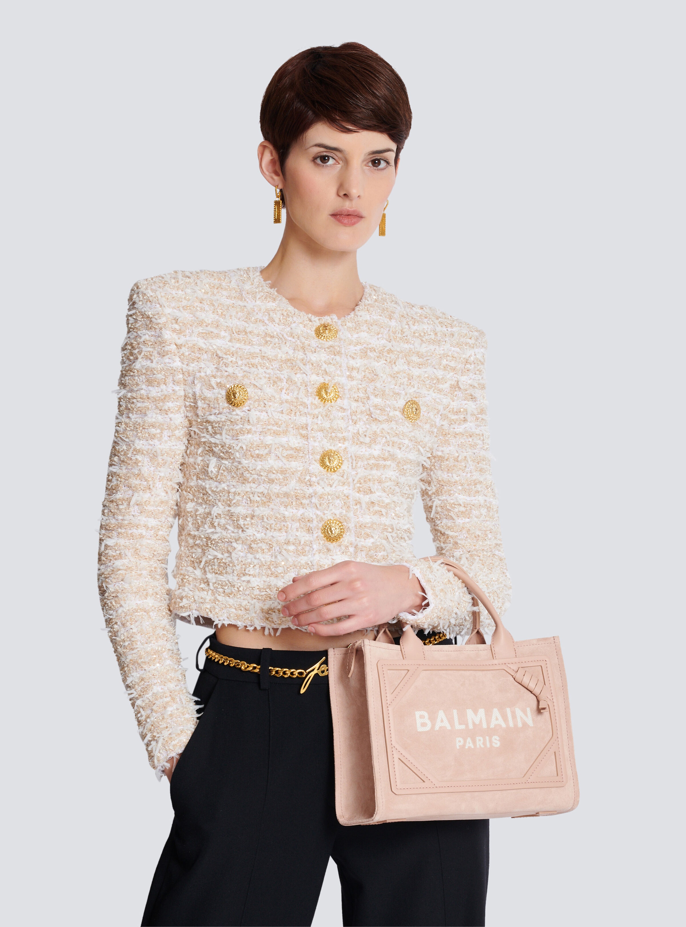 Small suede B-Army tote bag - 8