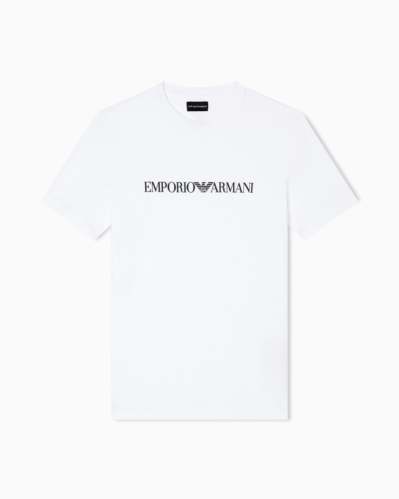 Pima-jersey T-shirt with logo print 1