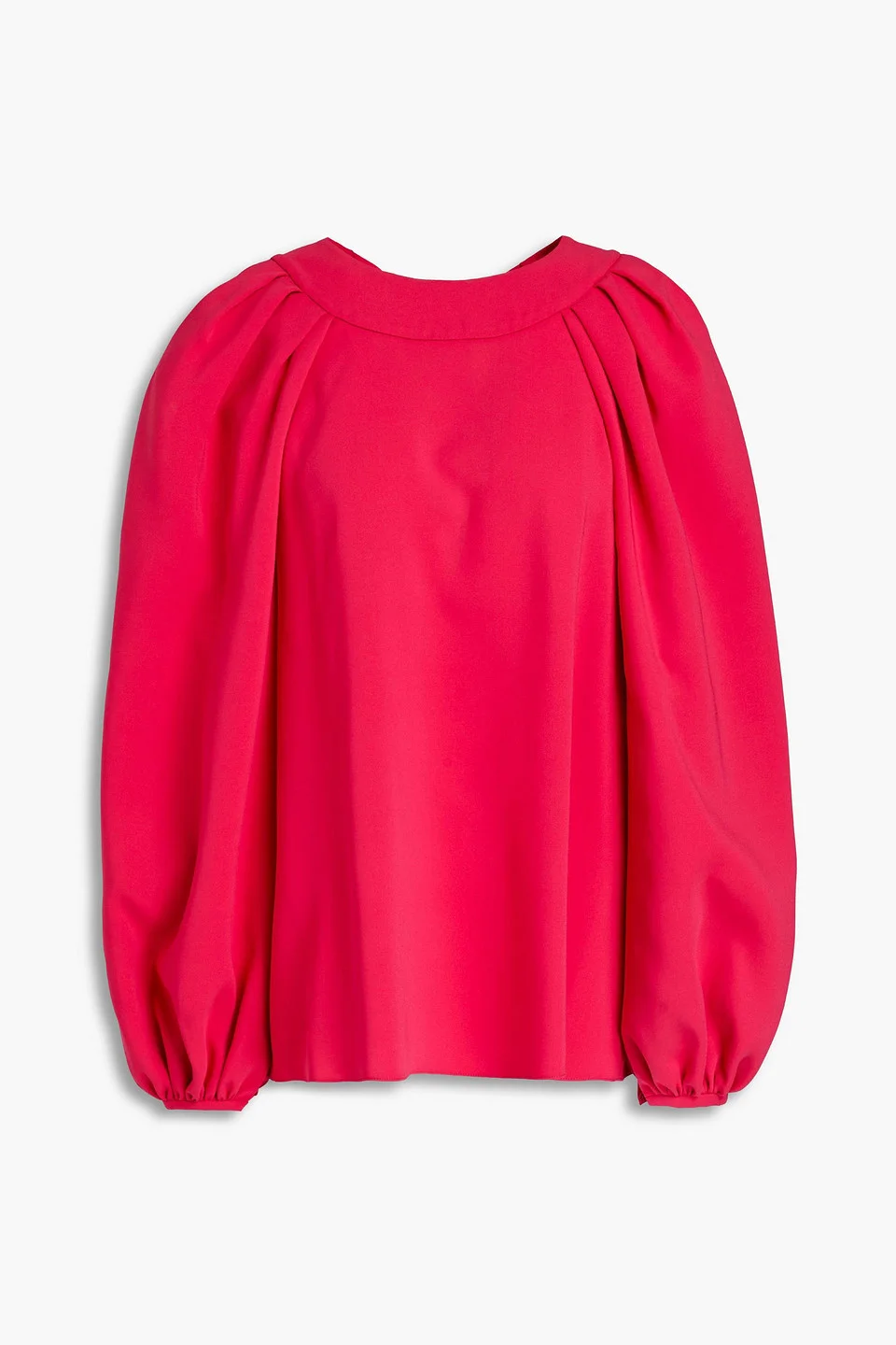 Gathered stretch-silk crepe top - 1