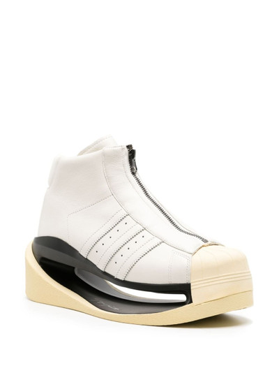 Y-3 Gendo Pro 3-stripes cut-out leather boots outlook