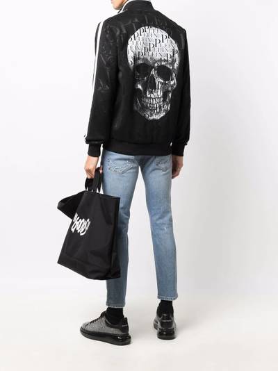 PHILIPP PLEIN logo-print zip-up track jacket outlook