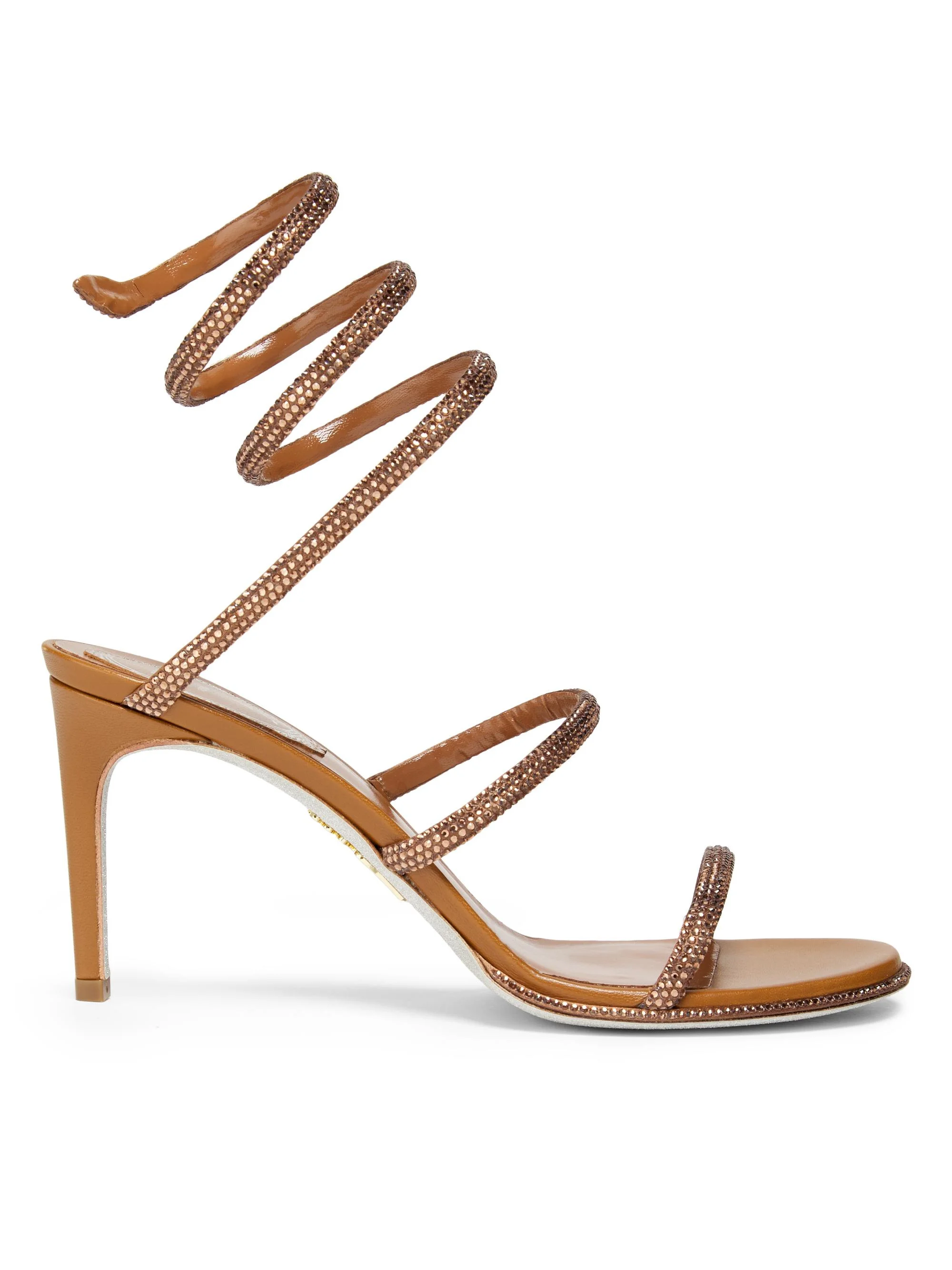 Women's Cleo 75MM Satin Sandals - Tabac - 1