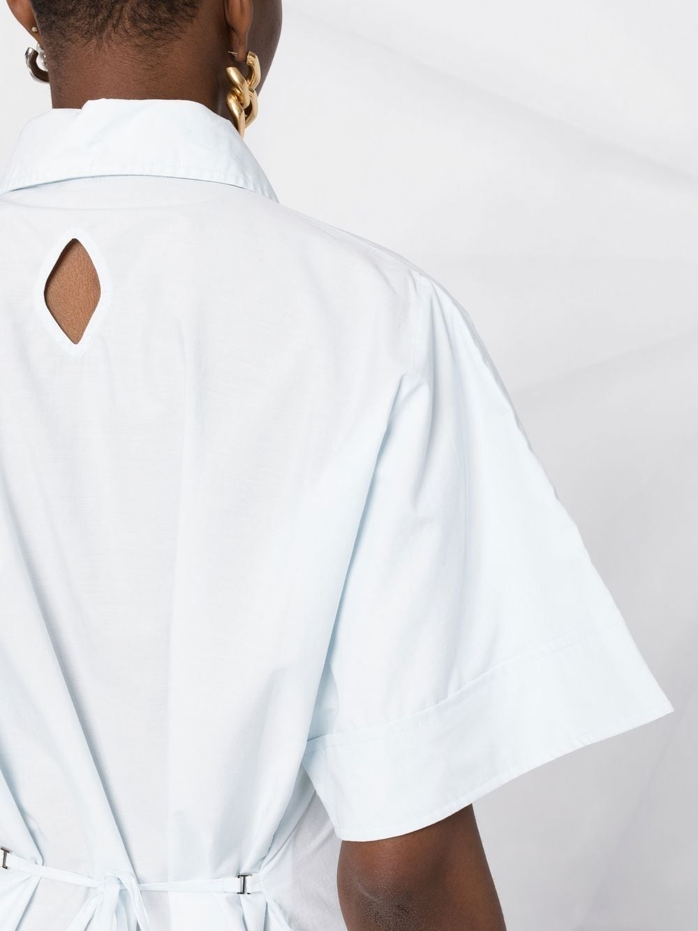 broderie anglaise midi shirt dress - 3