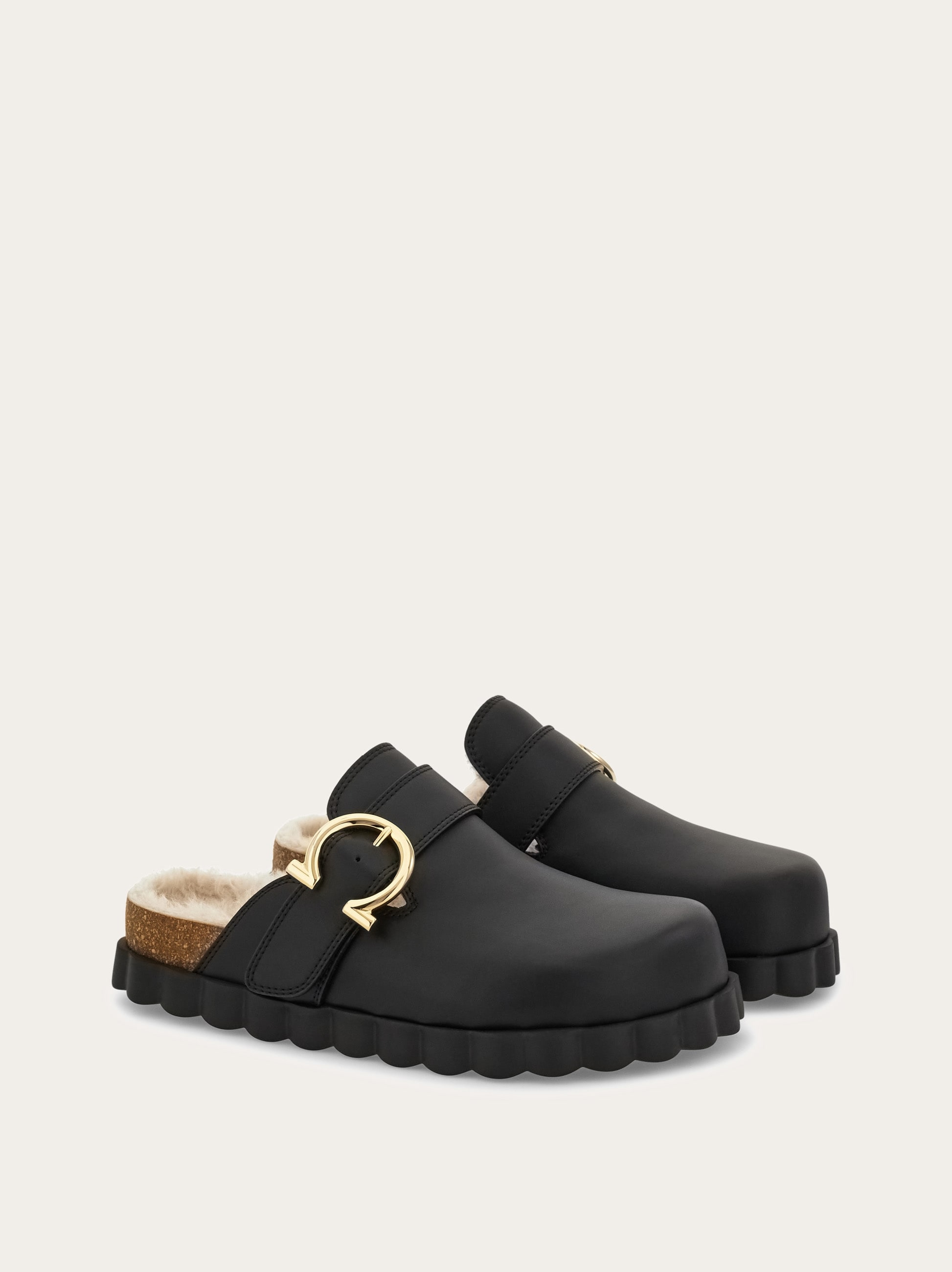 Gancini clog with rippled sole detail - 2