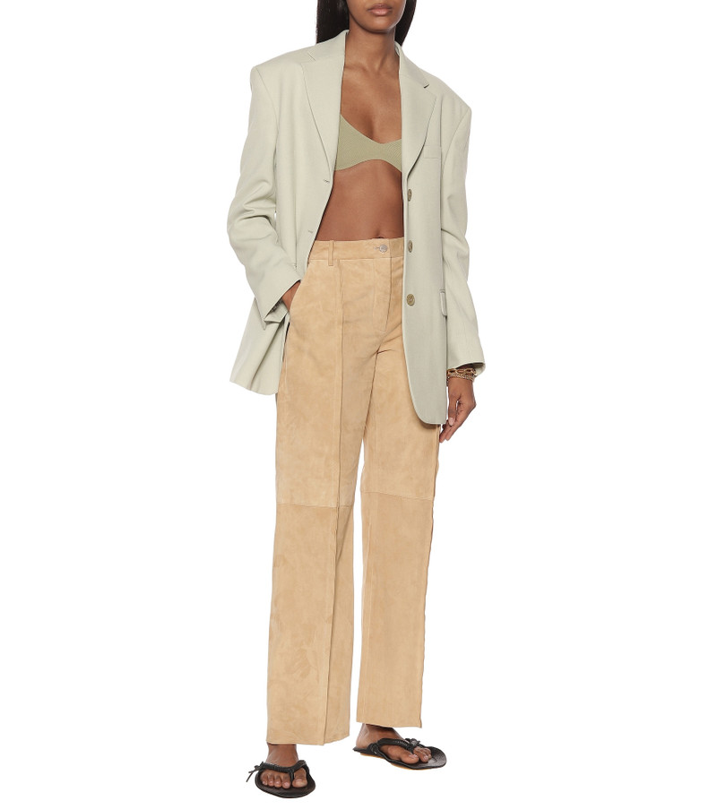 Acne Studios Mid-rise straight suede pants outlook