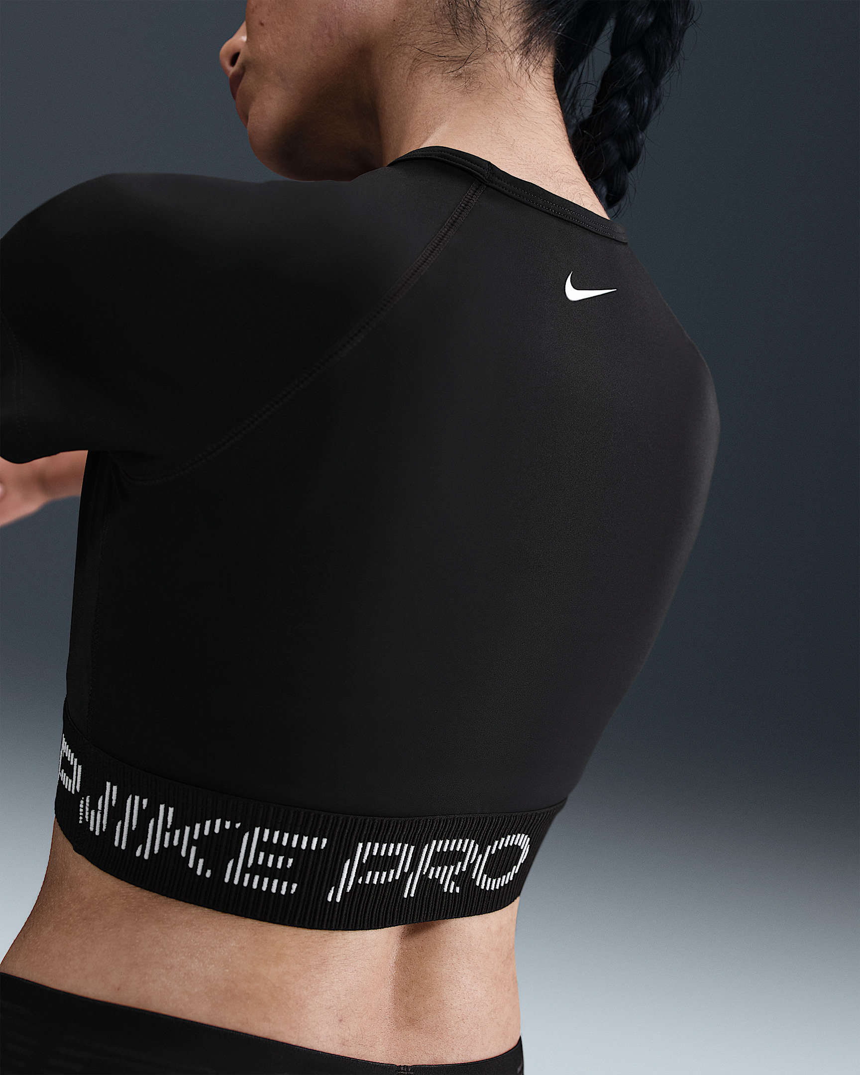 Nike Pro Women's Dri-FIT Short-Sleeve Cropped Graphic Top - 2